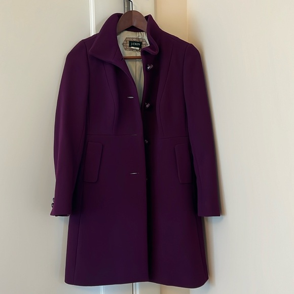 J. Crew Plum Coat with Thinsulate Size 2P - Picture 1 of 13
